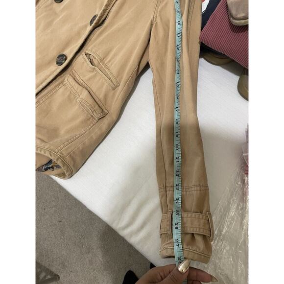 FREE PEOPLE Canvas Boho Car Jacket Coat Tan Brown Beige Small - Picture 12 of 12